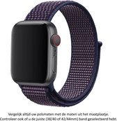 Nylon bandje - geschikt voor Apple Watch 1, 2, 3, 4, 5, 6, SE & Nike+, 38mm & 40mm "Vrouwenbreedte" Series - Indigo / Paars / Blauw