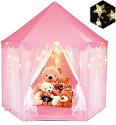 55 "x 53" Princess Castle Game Tente - Salle de jeux pour filles - Salle de jeux pour enfants - Jeux intérieurs et Outdoor Games- Pink- Livré avec des lumières LED