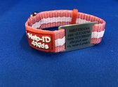 SOS armband Kinderen Bicolor Roze RVS