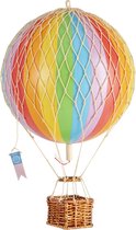 Authentic Models - Luchtballon Travels Light - Luchtballon decoratie - Kinderkamer decoratie - Regenboog- Ø 18cm