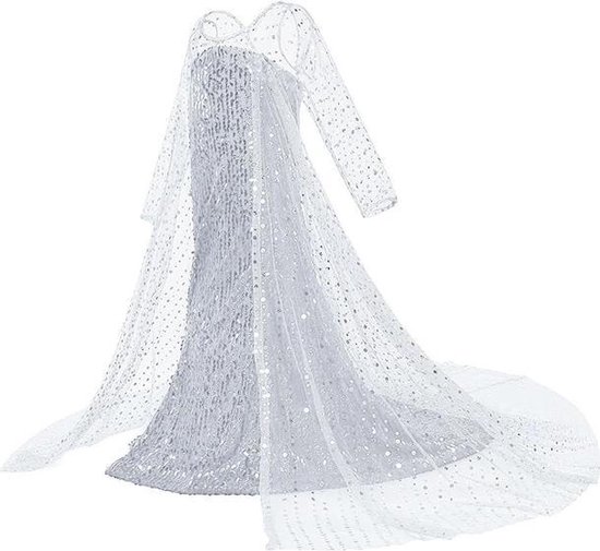 Onnauwkeurig Schurend diefstal Frozen 2 Elsa pailletten jurk met sleep - 110/116 (120) 5-6 jaar -  prinsessenjurk... | bol.com