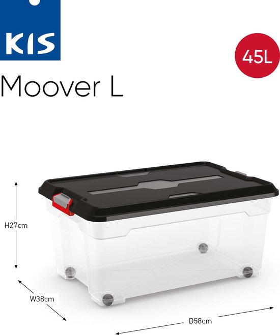 SUNDIS Wave Box, 10L kunststof opbergbox, transparant, met clip-on deksel, stapelbaar, ideaal voor de slaapkamer, kleedkamer, schoenen, kantoor, doe-het-zelf
