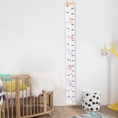Groeimeter vosje babykamer kinderkamer - Canvas - hout - 200x20 cm - Decoratie Meetlint - Wanddecoratie