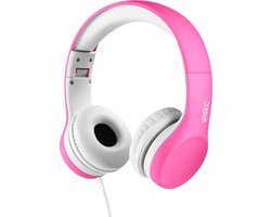WiseQ Junior - Kinderkoptelefoon met Draad - Hoofdtelefoon voor kinderen vanaf 3 tot 9 jaar - 85dB Volumebegrenzer - Roze