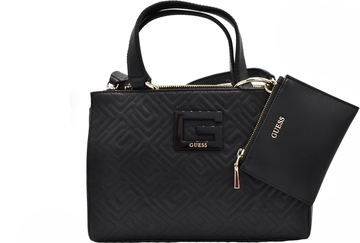 Guess Janay Small Society Satchel Zwart Vrouwen Maat bol