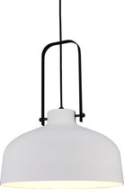 Hanglamp Mendoza Wit/Zwart - Ø37,5cm - E27 - IP20 - Dimbaar > lampen hang wit zwart | hanglamp wit zwart | hanglamp eetkamer wit zwart | hanglamp keuken wit zwart | led lamp wit zwart | sfeer lamp wit zwart