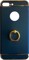 Fit Fashion - Hardcase Hoesje -  Met ring - Geschikt voor iPhone 7 Plus - Blauw