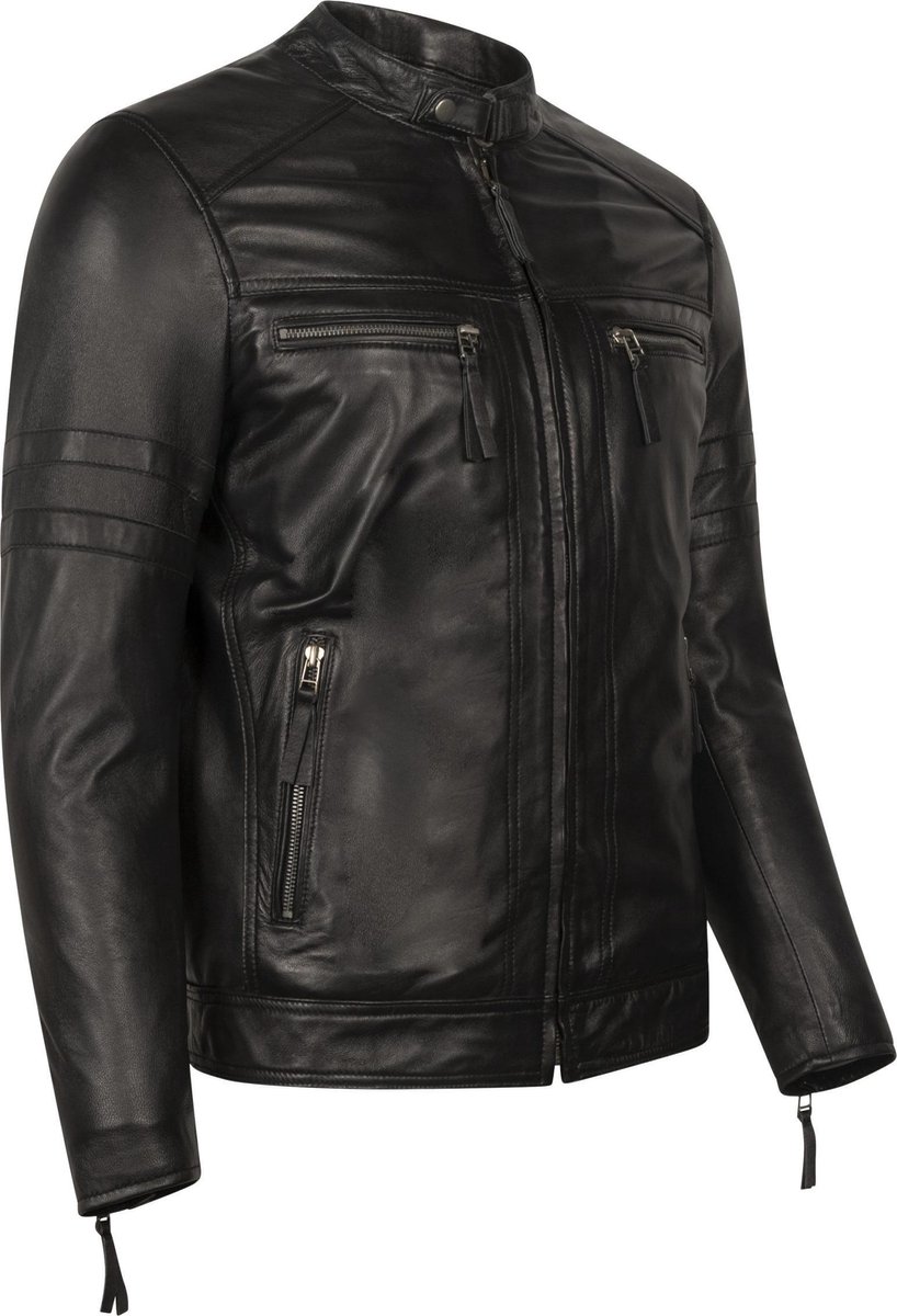 Mystery Moon Leren Jas Heren Jas Zwart Maat S Mystery Moon Leren Jas Heren Jas Zwart Maat S