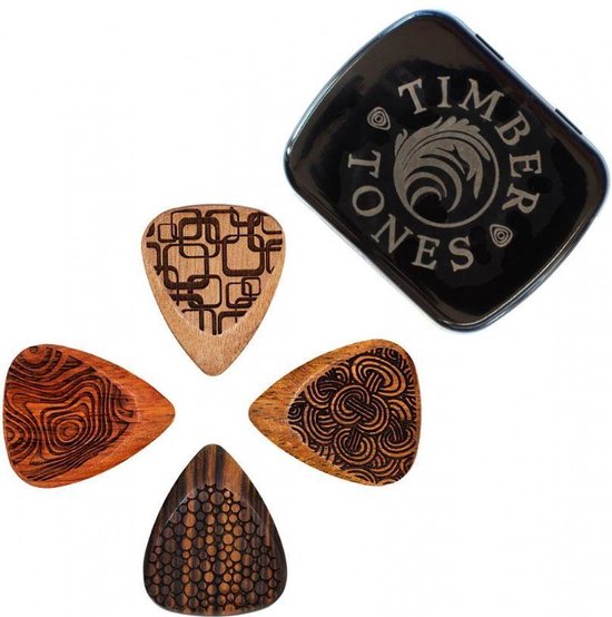 Foto: Laser tones grip mixed tin 4 verschillende plectrums