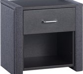 Vitalis Nachtkast Stof - 51x49x36 cm - Antraciet/Bruin