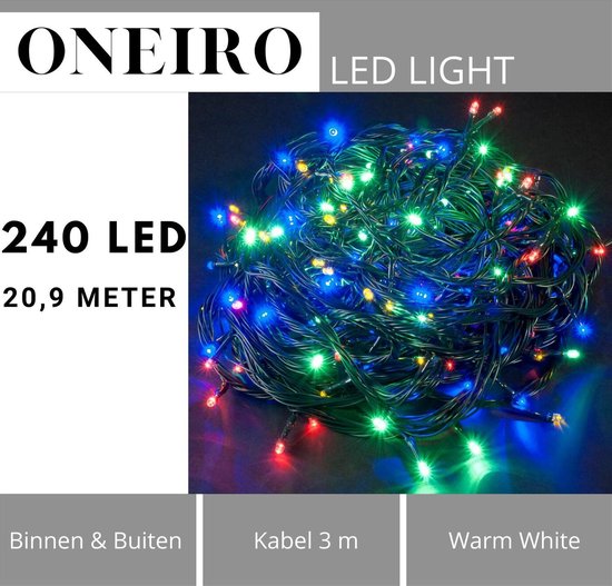 bol.com | Kerstverlichting multi 240 LED's – 20.9 meter – Extra wit...