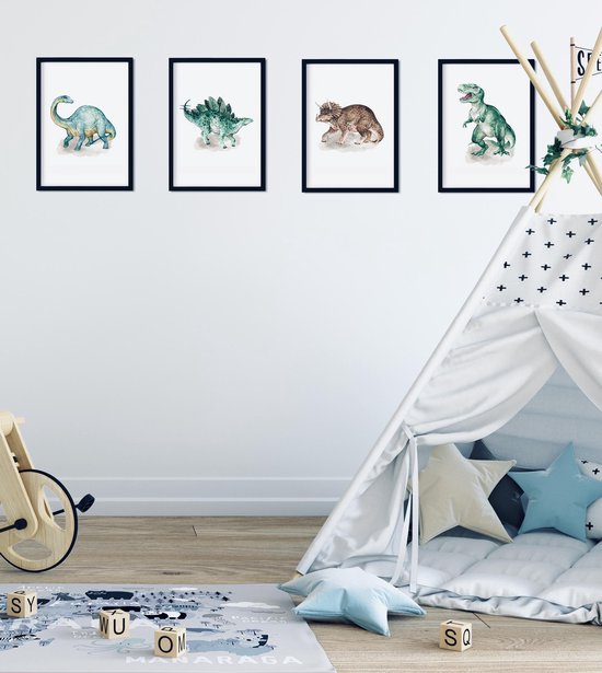 MeinBaby123® Dinosaurier Poster Set | DIN A4, A5, A6 | Bilder für