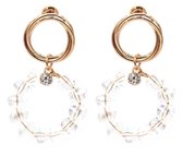 Dielay - Oorbellen met Glaskralen - Facet Geslepen - Oorringen - 4 cm - Roségoudkleurig