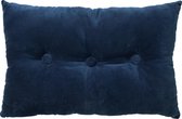 Dutch Decor VALERIE - Sierkussen 40x60 cm - velvet - met knopen - Insignia Blue - donkerblauw - Inclusief binnenkussen