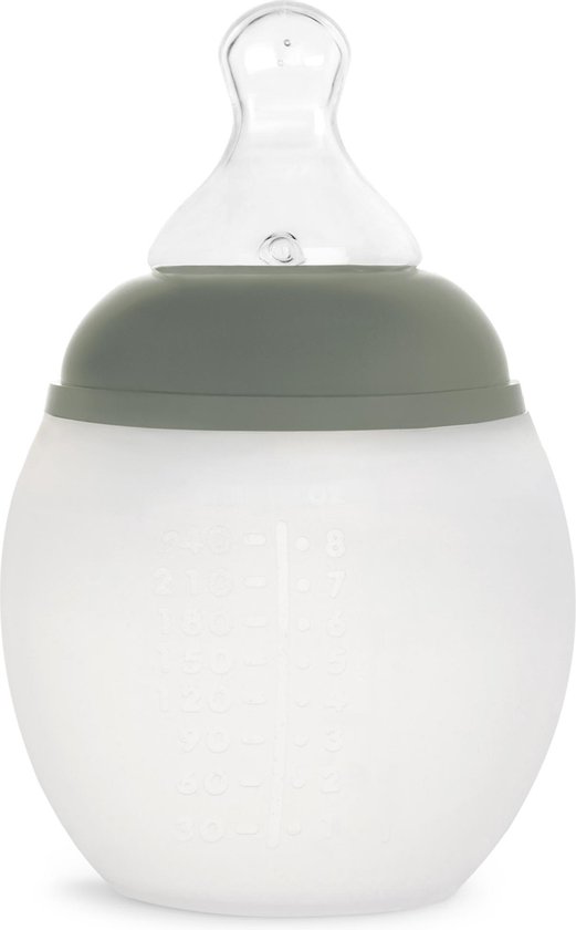 Silicone Babyfles 240 ml (05 Oz) Kaki | Elhée