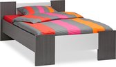 Maxi Bed Woody - 120 x 200 cm - donkergrijs/aluminium