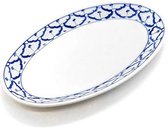 Assiette ovale - Plat ovale - 24,5 cm - Bleu et blanc (2 pièces)