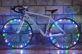 Mixkleur Spaakverlichting LED - Spaak wiel Led verlichting | Fiets Licht | Lichtsnoer Fietswiel | Fiets Wiel Licht | 20 Leds | 2 functies | 220 Cm | Geschikt voor 1 fietswiel
