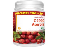 Fytostar Acerola C 1000 – Voor weerstand – Vegan - Vitamine C - 120 kauwtabletten