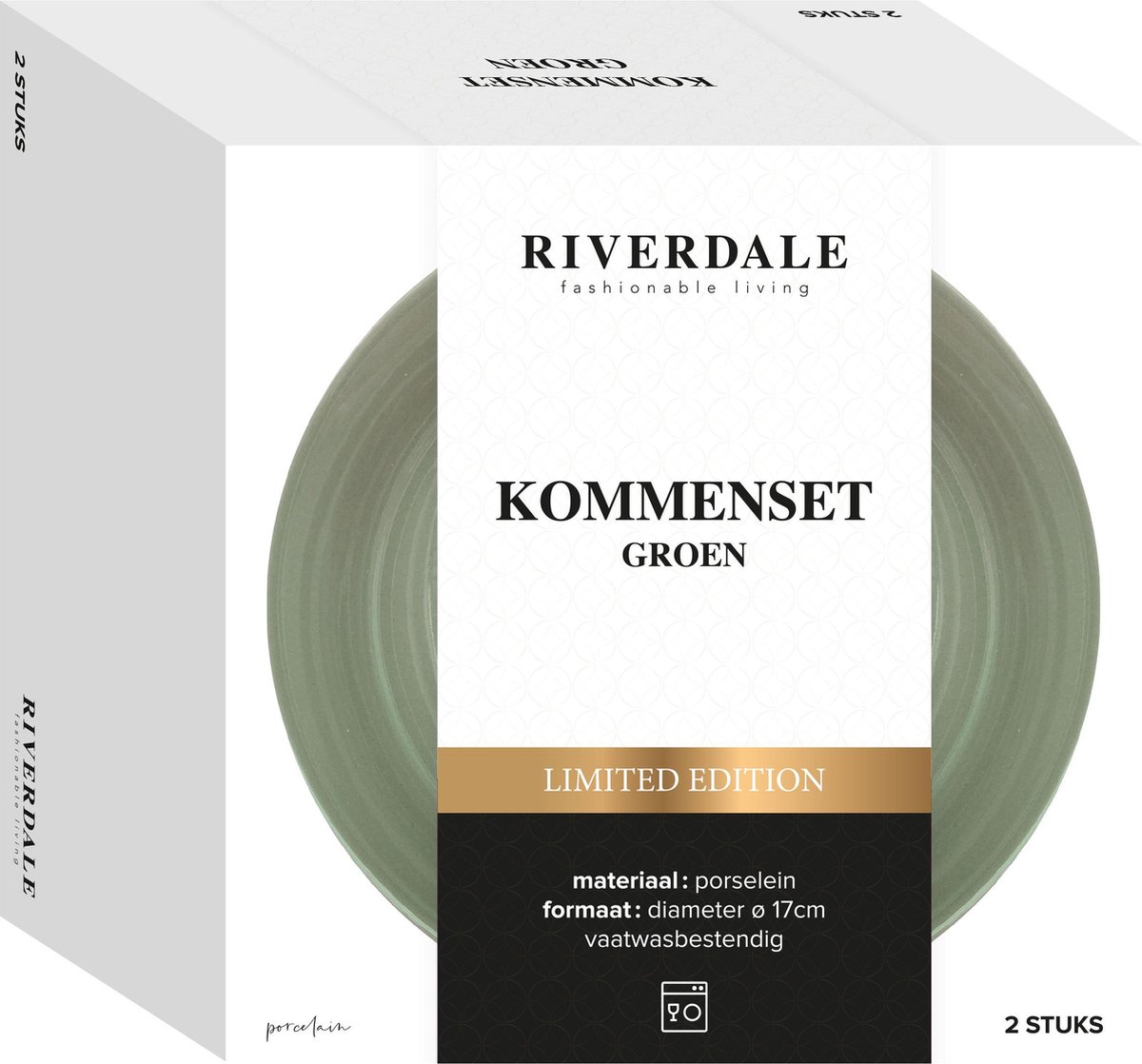 Riverdale Endless servies - kom 15cm groen set 2 stuks | bol.com