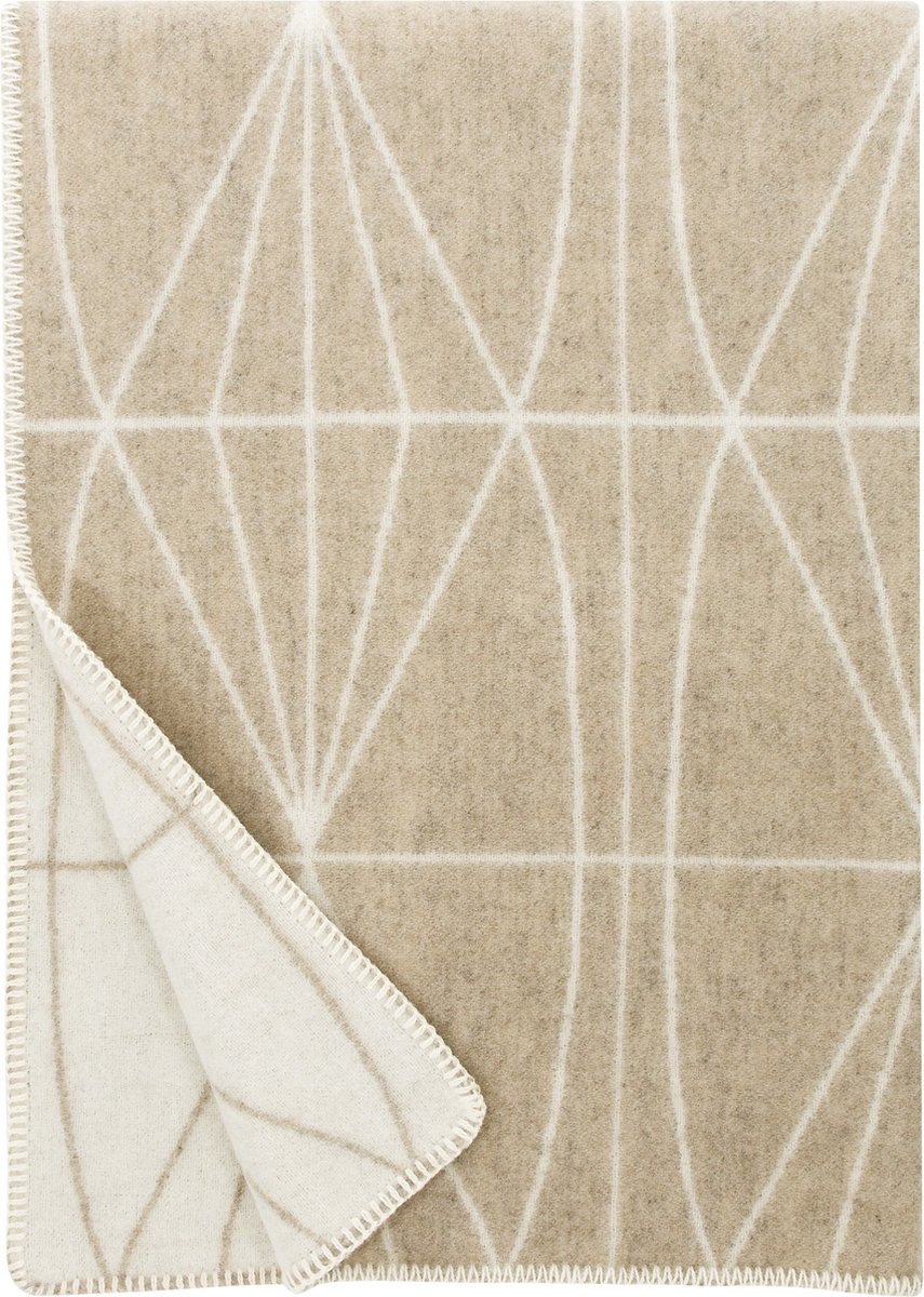 Lapuan Kankurit KEHRÄ wollen plaid 130x180cm beige/wit