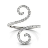 14k witgouden diamanten open florale stijl ring (0.50ct)