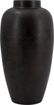 Metalen vaas - 10.5x12.5x40cm - Kolony - bruine gekleurde vaas