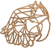 Geometrische Dieren Papegaai - Eiken hout - L (55x52 cm) - Cadeau - Kinderen - Geschenk - Woon decoratie - Woonkamer - Slaapkamer - Geometrische wanddecoratie - WoodWideCities