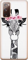 Samsung S20 FE hoesje siliconen - Giraffe | Samsung Galaxy S20 FE case | zwart | TPU backcover transparant