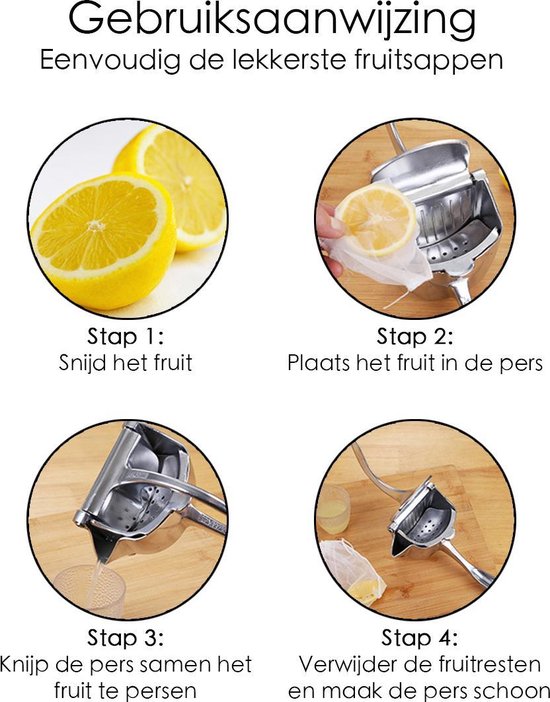 Fruitpers - Handmatige Fruitpers - Aluminium van Merkloos — afbeelding 4