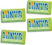 Bol.com Tony's Chocolonely Puur Amandel Zeezout Chocolade Reep - 4 x 180 gram aanbieding