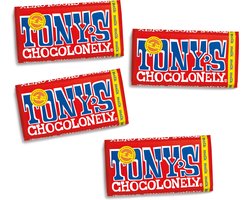 Tony's Chocolonely Melk Chocolade Reep - 4 x 180 gram Chocola