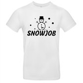 Snowjob Heren t-shirt | christmas | xmas | kerst | sneeuwpop | grappig | Wit