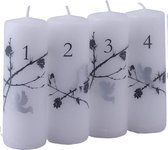 Adventskaarsen Engel Zilver - 12 cm - 4 stuks - Kerst - Adventskalender - kaarsen