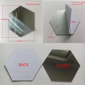 Mini plakspiegel zeshoek - 8 cm - Acrylspiegel - Met lijmlaag aan achterzijde