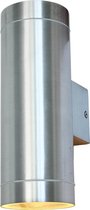 FlinQ Outdoor Wandlamp Chrome - Buitenlamp - Boven en Onder Licht - Aluminium - NOX II