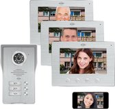 Interphone vidéo IP ELRO DV477IP3 Wifi - 3 appartements - avec écran couleur 3x 7 pouces - Vision nocturne couleur - Visualisez et communiquez via l'application