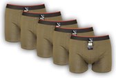 Boxershort 5 pack effen (leger) groen met rode streep in tailleband size – 3XL