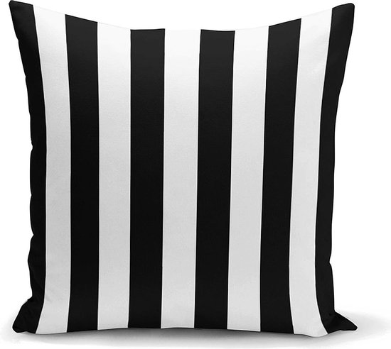 Coussin décoratif ligne noir et blanc - Coussins de salon - Coussins  décoratifs... | bol.com