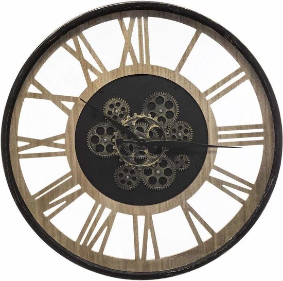 Horloge murale Loft avec mécanisme visible, Ø 57 cm