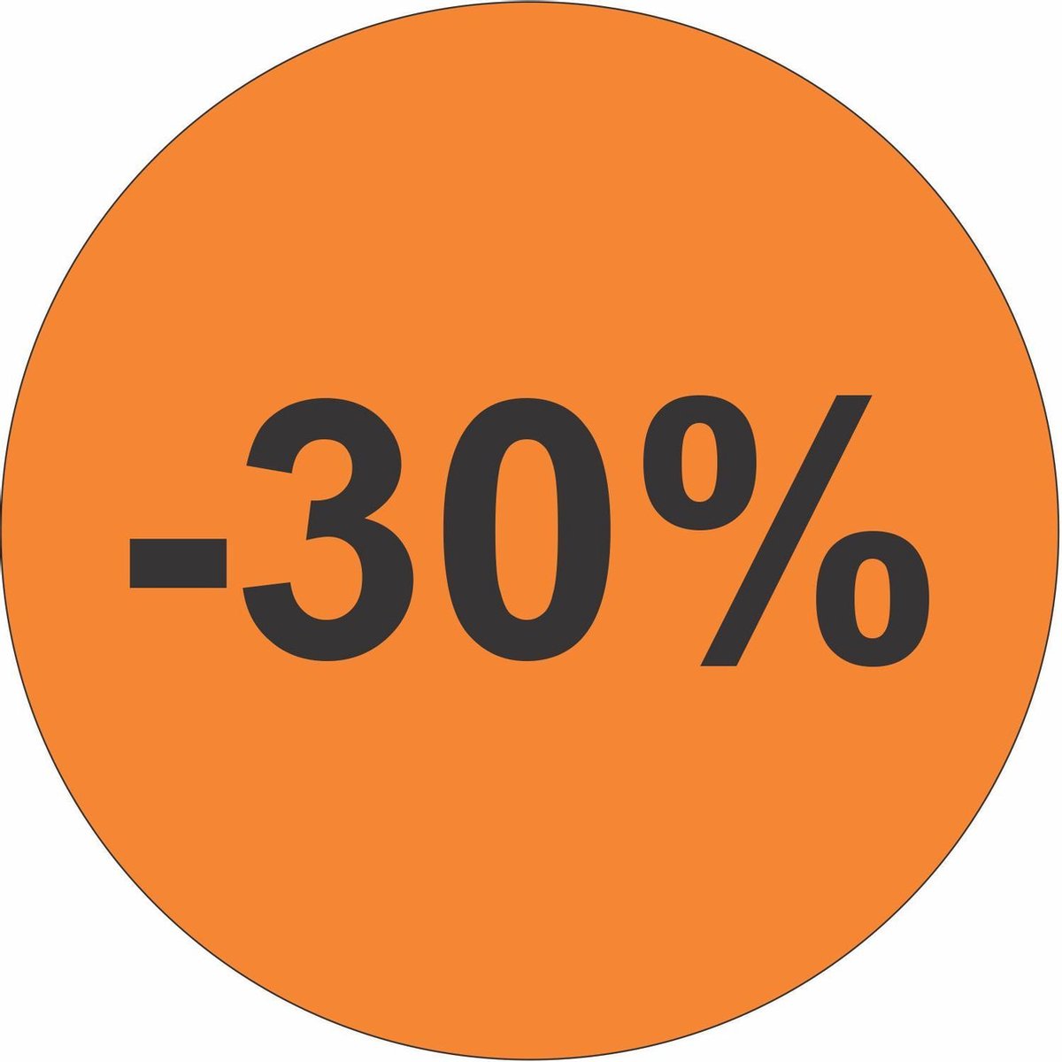 Promotie Stickers - Afprijs Stickers - -30% korting Sticker - Solden Stickers - 45 mm Oranje - 200 st/rol