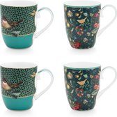 PIP Studio - Winter Wonderland - Set van 4 Mokken 145 ml - 2 Designs - Porselein