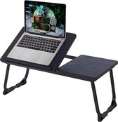 Evella Living - Laptopstandaard - Laptoptafel - Kantoor - Metaal - Hout - 65-75,5x30x29 - Minimale schermafmeting: 14