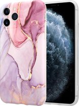 Purple Passion Marmer geschikt voor Apple iPhone 11 Pro hoesje met camerabescherming - paars