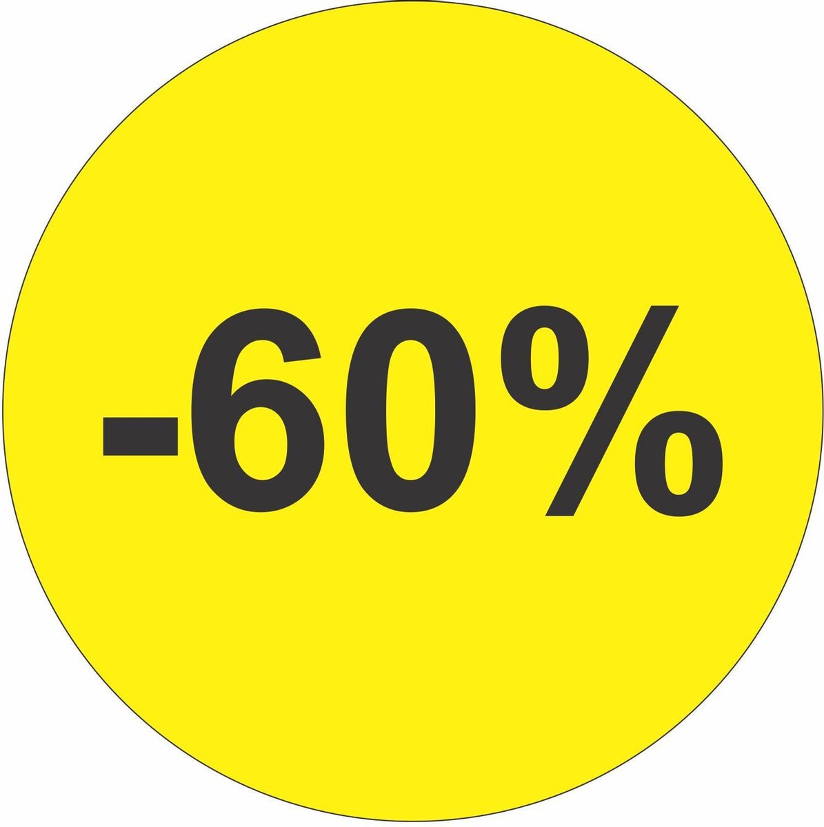 Promotie Stickers - Afprijs Stickers - -60% korting Sticker - Solden Stickers - 25 mm Geel - 500 st/rol