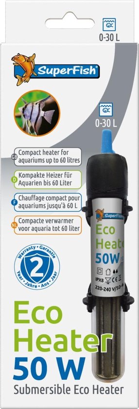 Superfish Eco Heater 50w 17cm (0-30ltr)