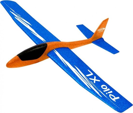 Foto: Jamara werpvliegtuig pilo xl junior 68 cm schuim oranje blauw