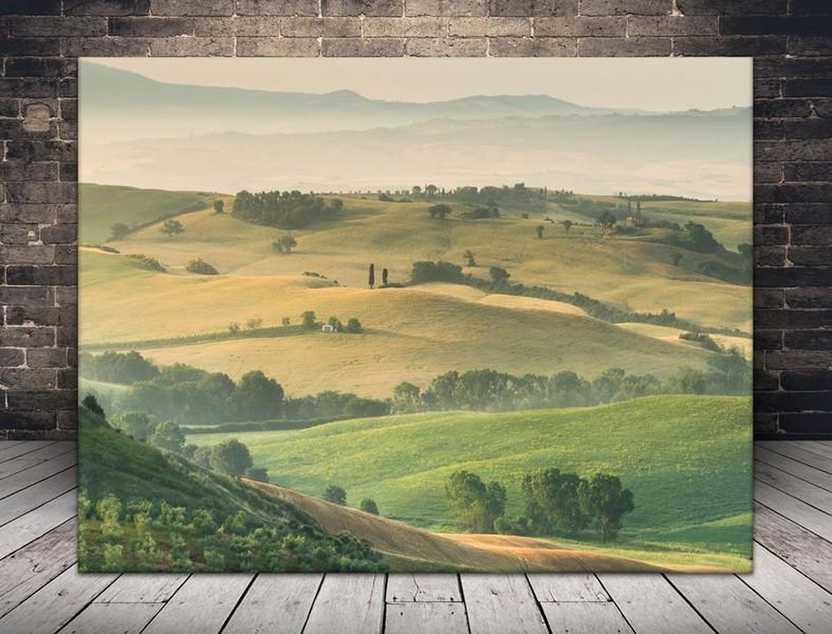 Uitzicht platteland Canvas 120 x 90 cm