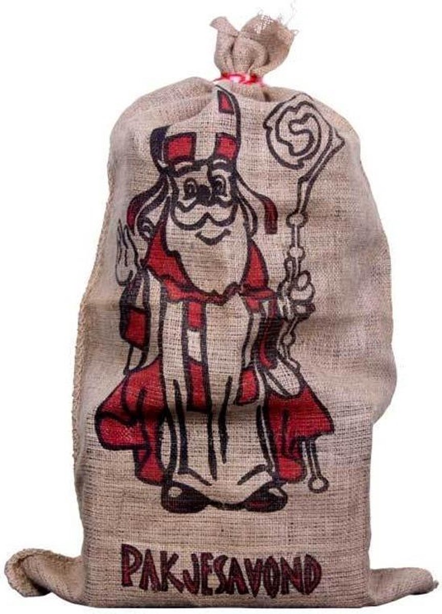 De zak van Sinterklaas - 60x102cm - Rood & zwart - Witbaard