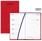 Brepols agenda 2021 - LUCCA - NOTAVISION - Rood - Leatherlook - 7d/2p - 6talig - 9 x 16 cm